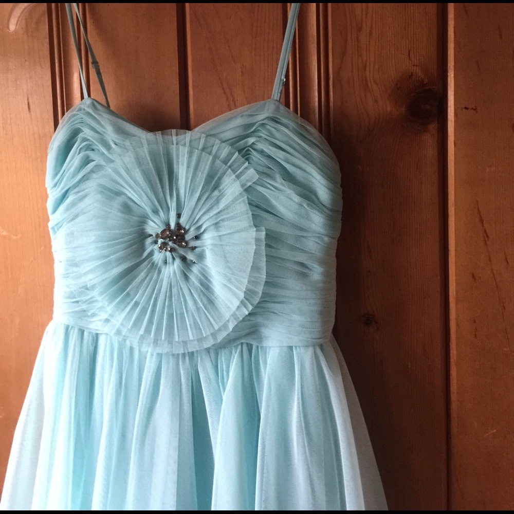 Aqua Sheer Dress prom/banquet