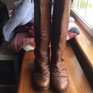 Women's size 9 tall, brown, leather fashion boots