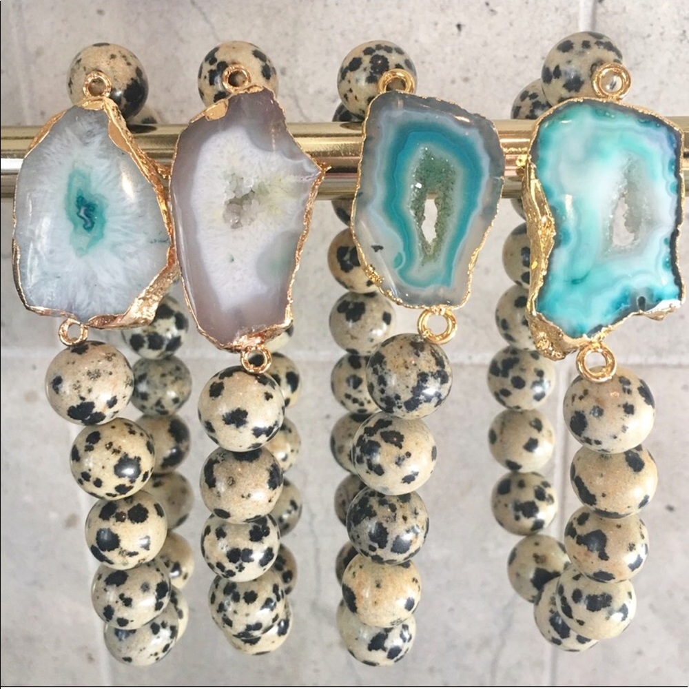 Druzy Dalmatian Jasper Bracelet - Picture 4 of 8