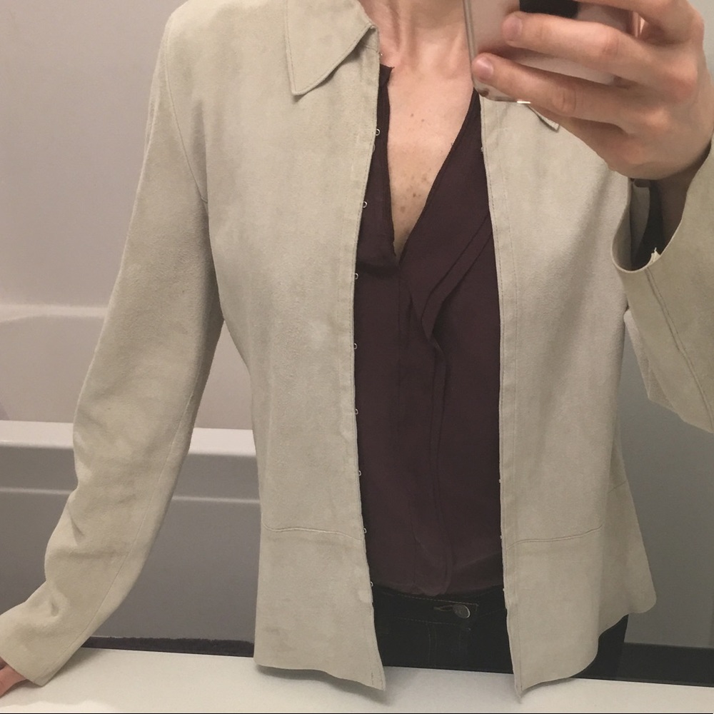 suede taupe tan grey blazer