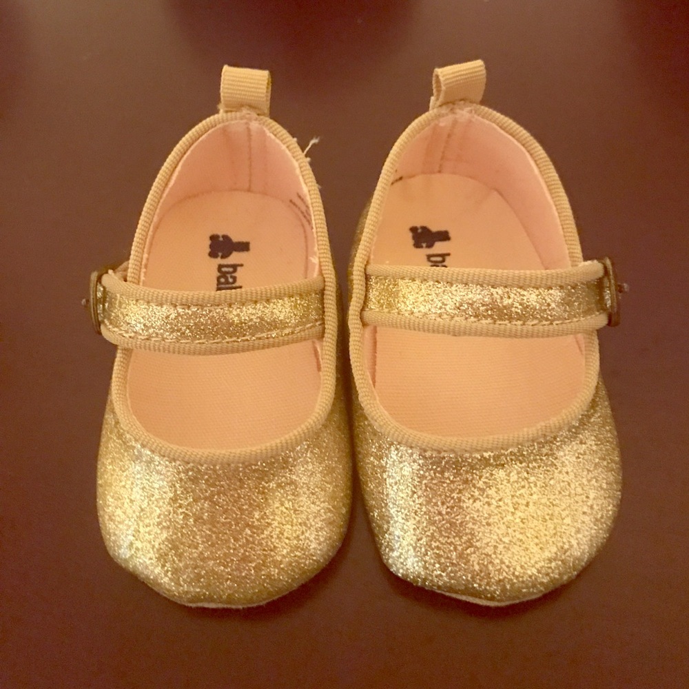 Baby Gap girl gold glittery shoes