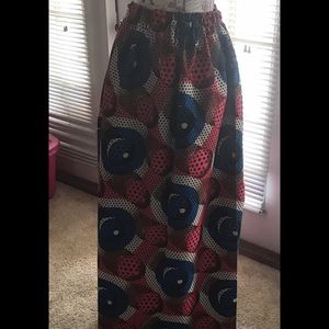 African print maxi skirt.