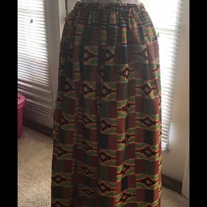 Kenti print maxi skirt with elastic waist