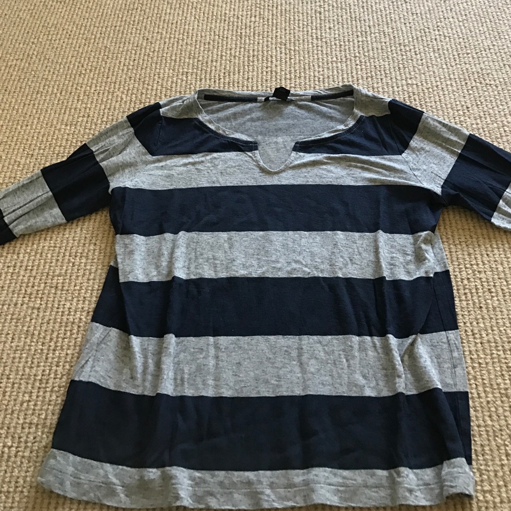 Club Monaco wide stripe long sleeve tee