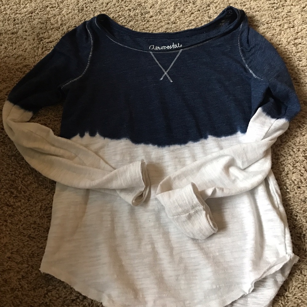 Blue and white ombré shirt