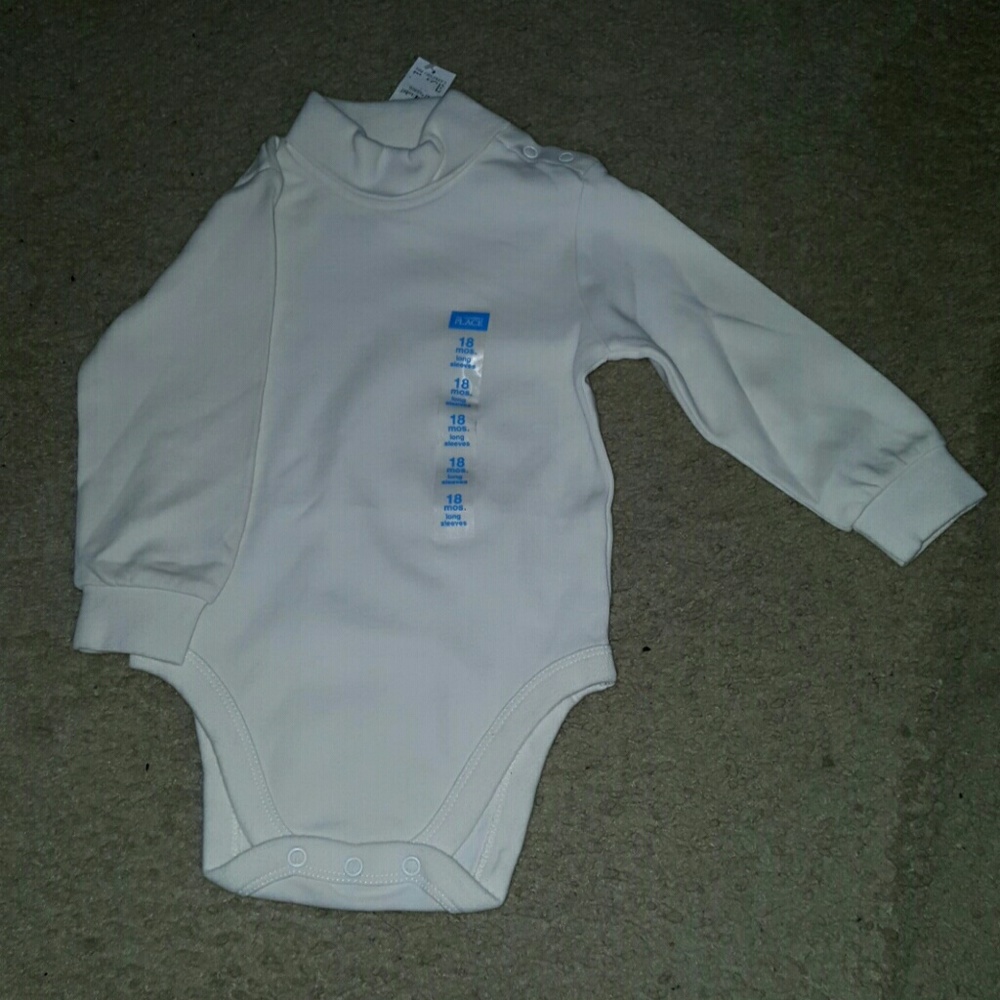 Cream turtleneck long sleeve onsie