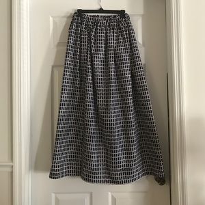 Blue and white maxi skirt