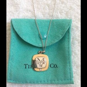 Tiffany & Co. 18k Gold Diamond Silver Necklace