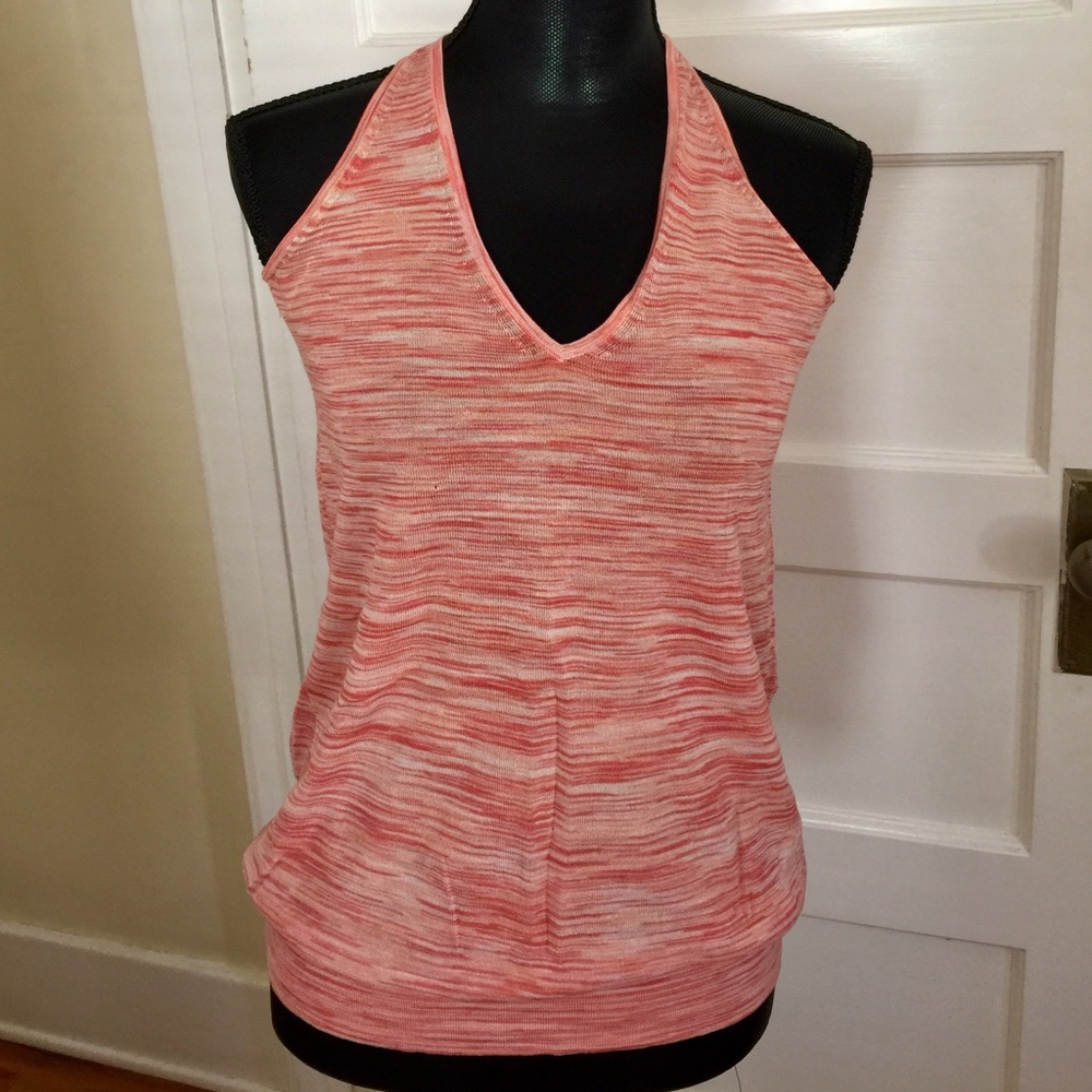 Calvin Klein Orange Striped Cotton Tank Top