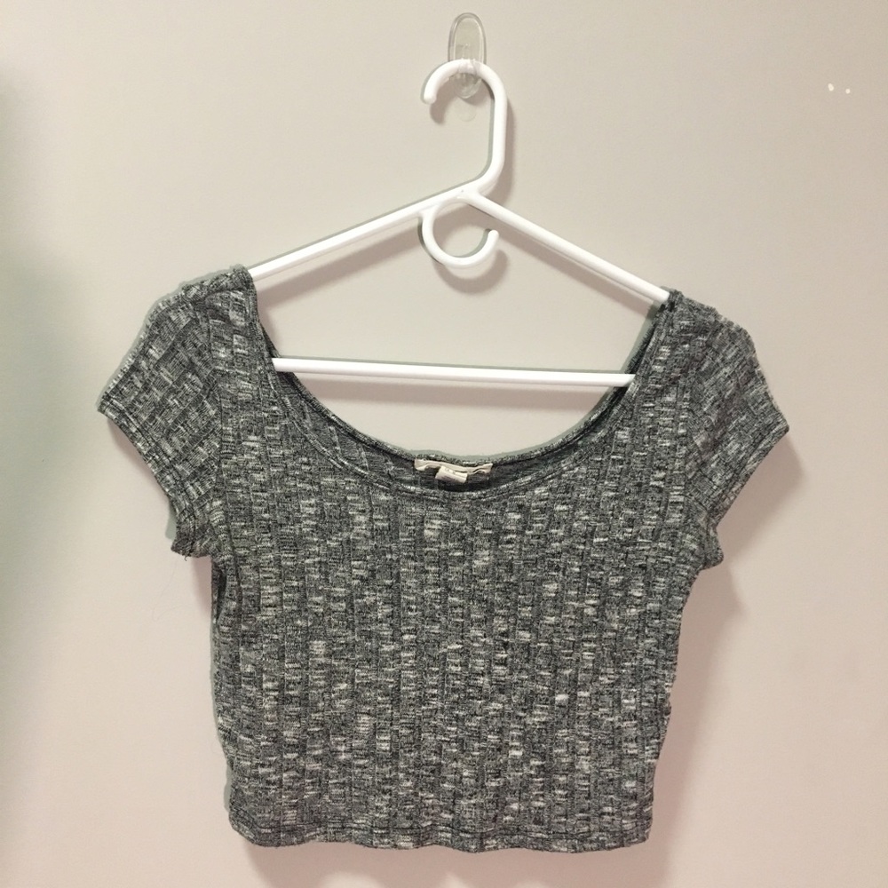 Forever 21 Black/Gray knit crop top