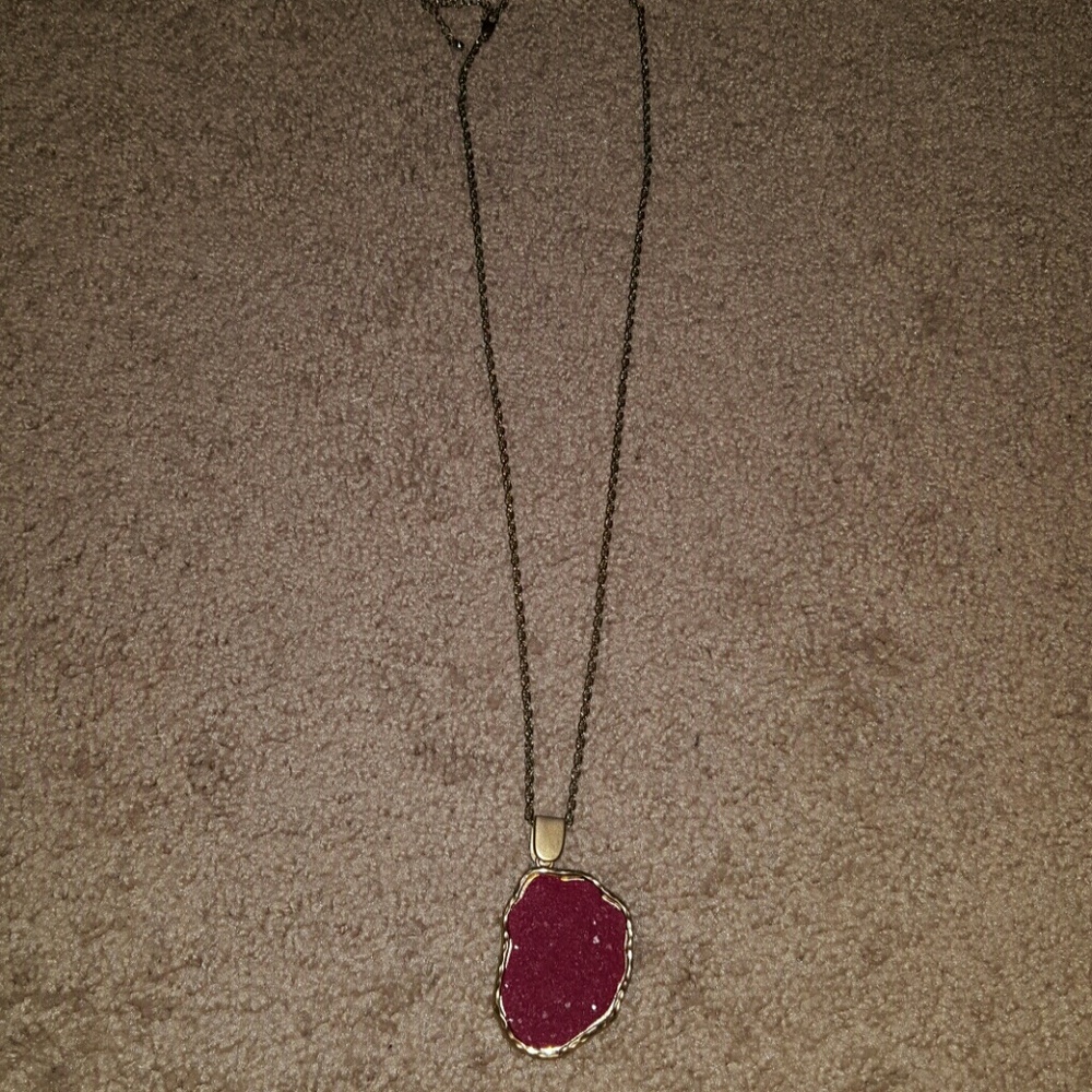 Long gem stone necklace