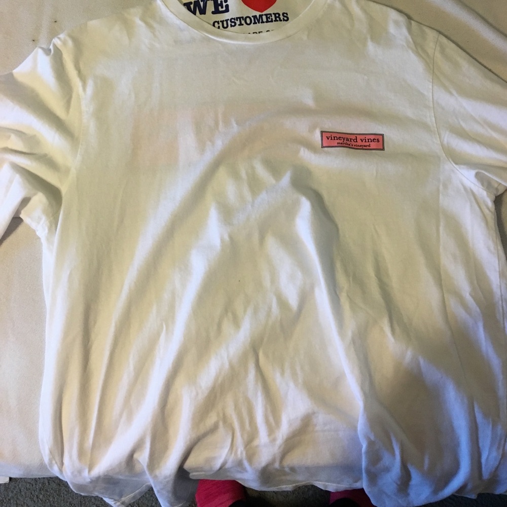 White vineyard vines long sleeve men's medium