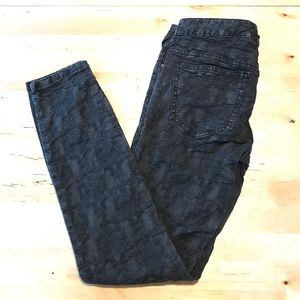 FREE PEOPLE Jacquard Black Skinny Crop