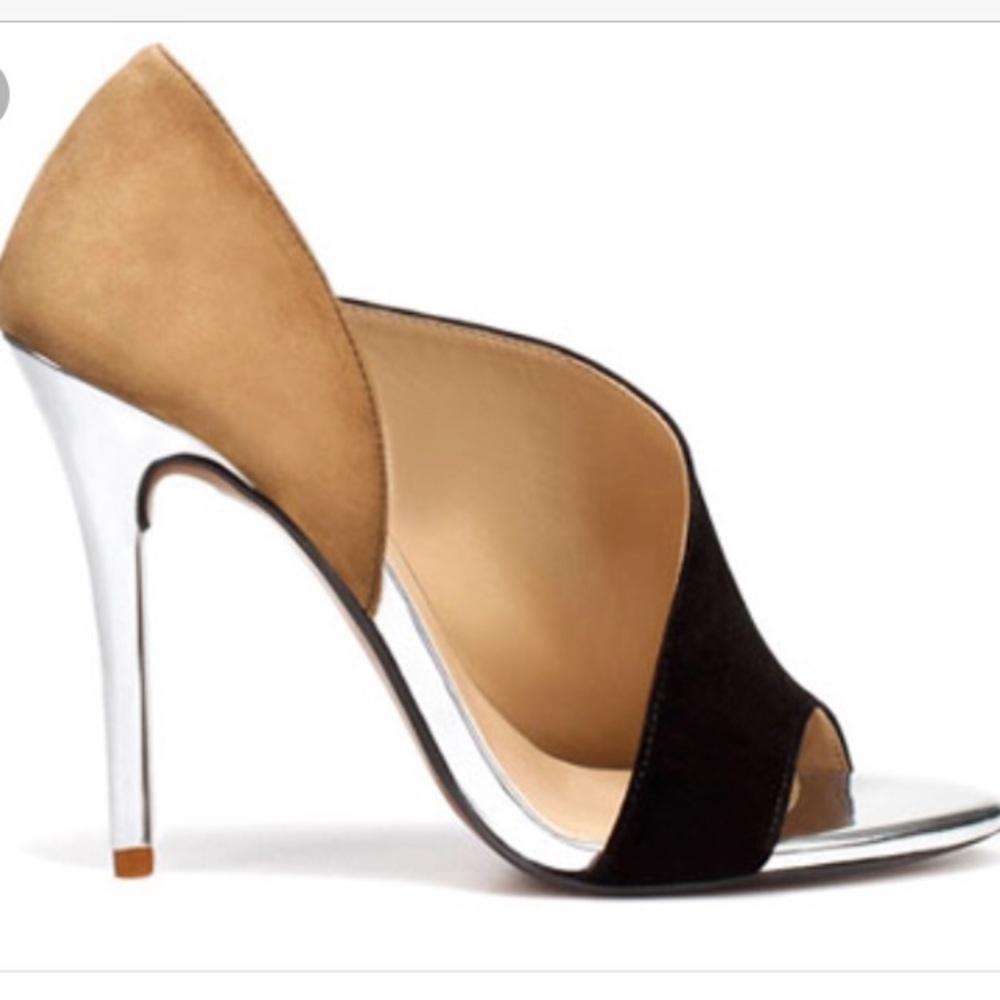 ISO Zara asymmetric color block heels sz 6/36euro