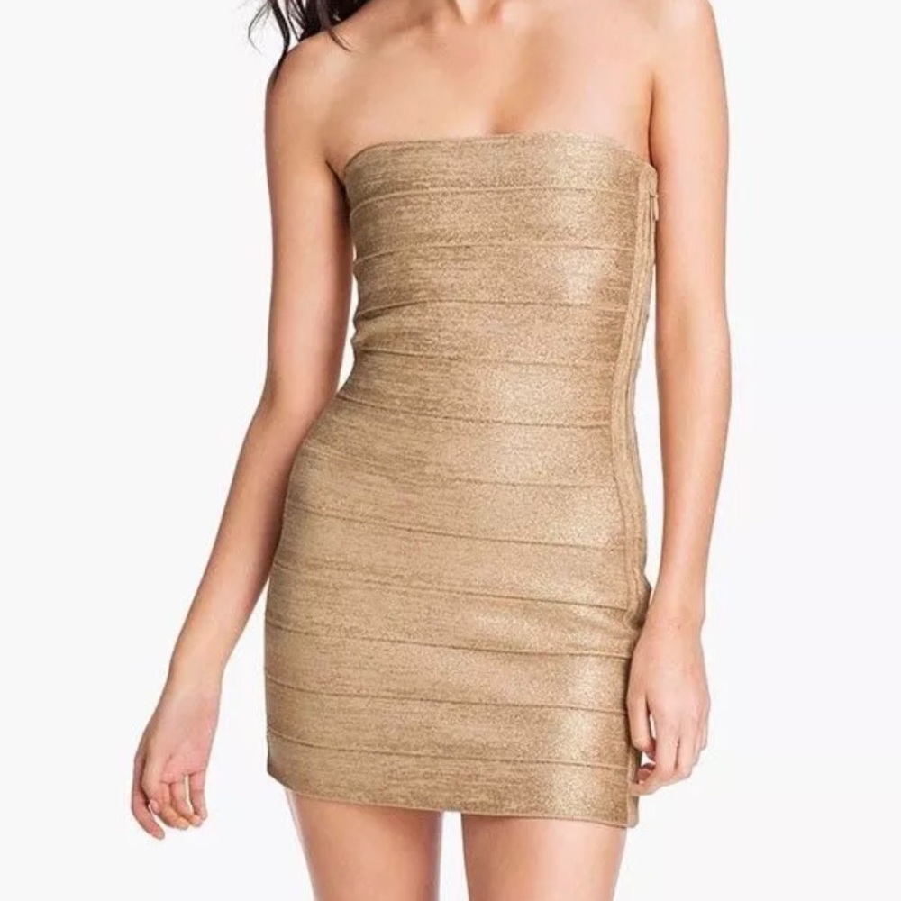 SALE!! ✨ NWT, Haute Hippie Gold Bandage Dress