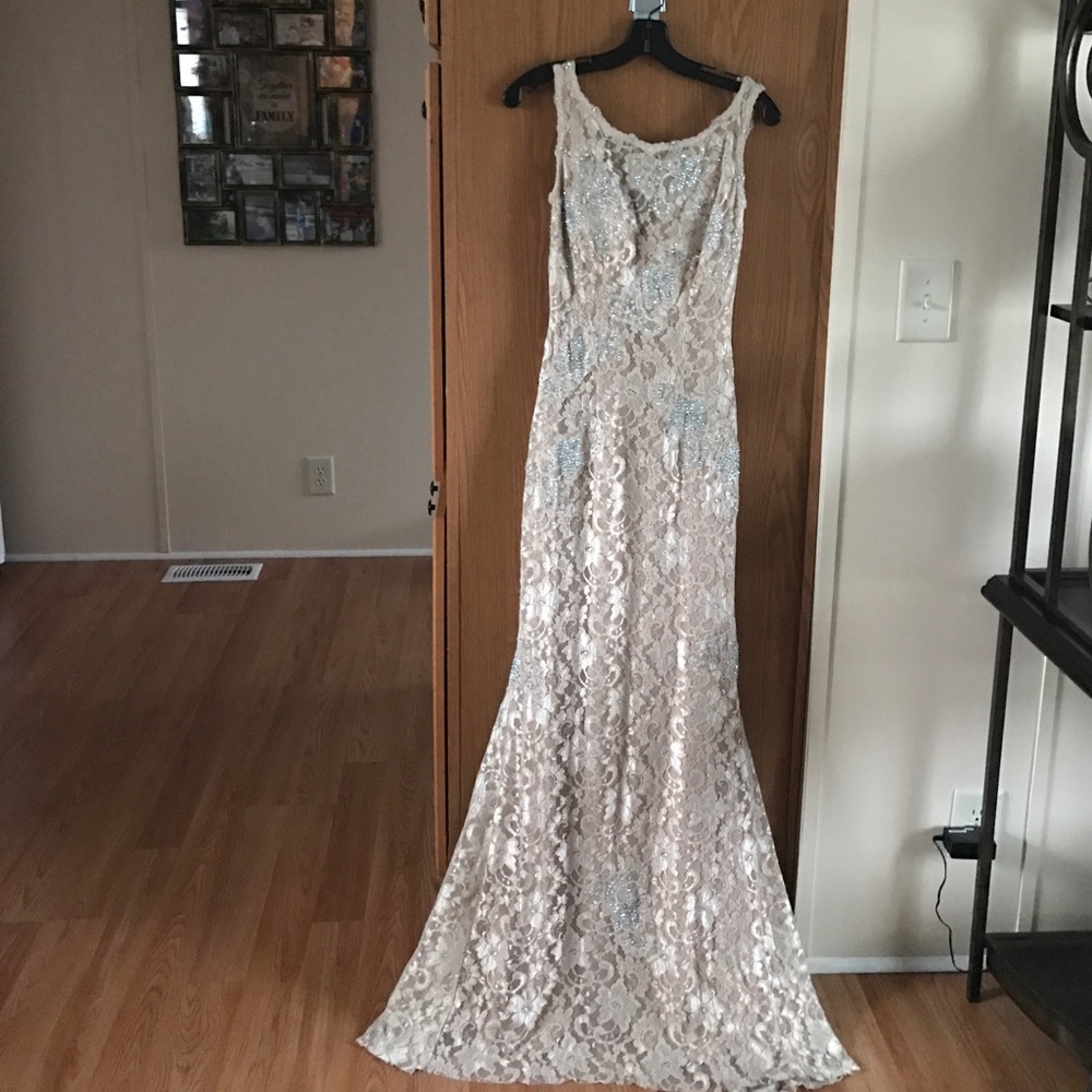 Jovani lace and crystal gown