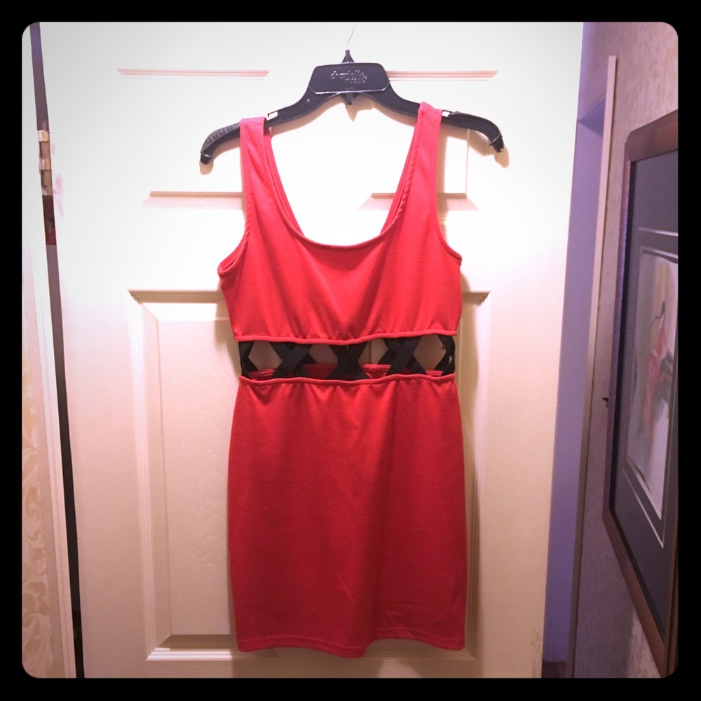 Criss-cross cut out dress