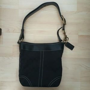 Coach Signature Black Shoulder Bag with  dust bag
