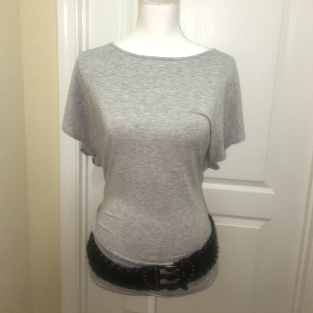 Gray belted top