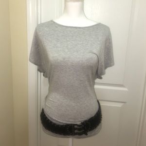 Gray belted top
