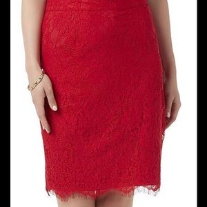 ❤️❤️NWT COVINGTON LACE PENCIL SKIRT RED SIZE XL