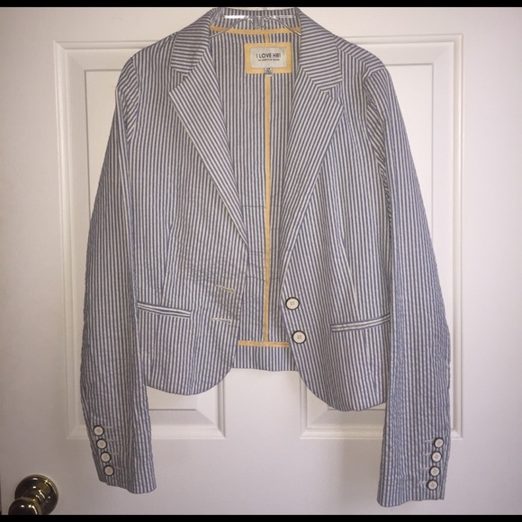 Striped Cotton Blazer - Picture 1 of 6