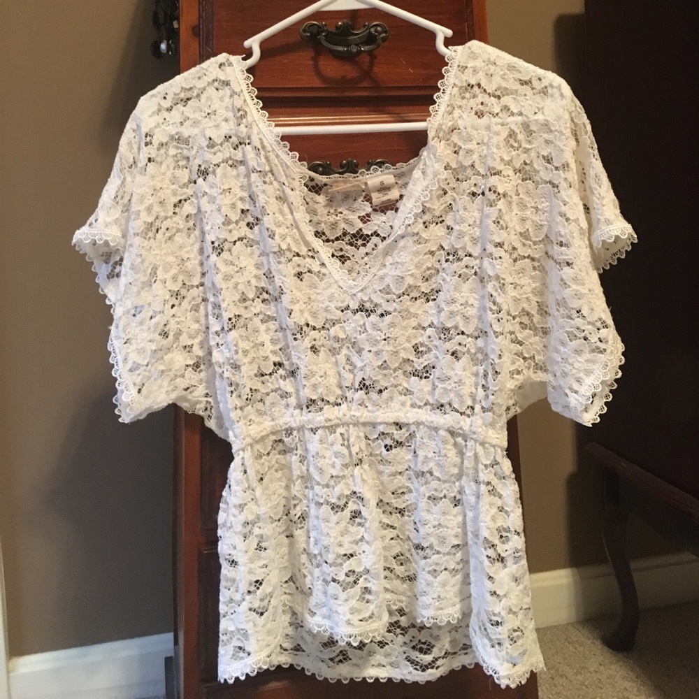 White Mudd Lace Shirt