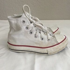 Youth white high top converse