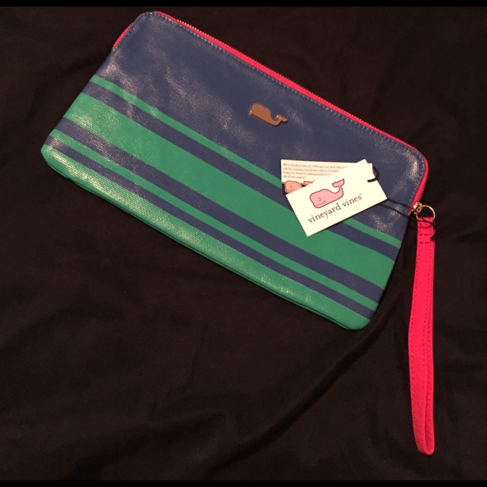 VINEYARD VINES 🌼 Striped Zipper Clutch