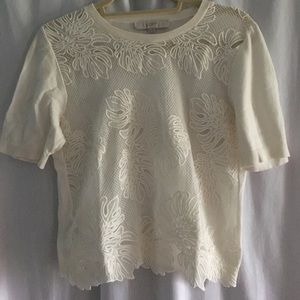 LOFT Lace Short Sleeve Sweater
