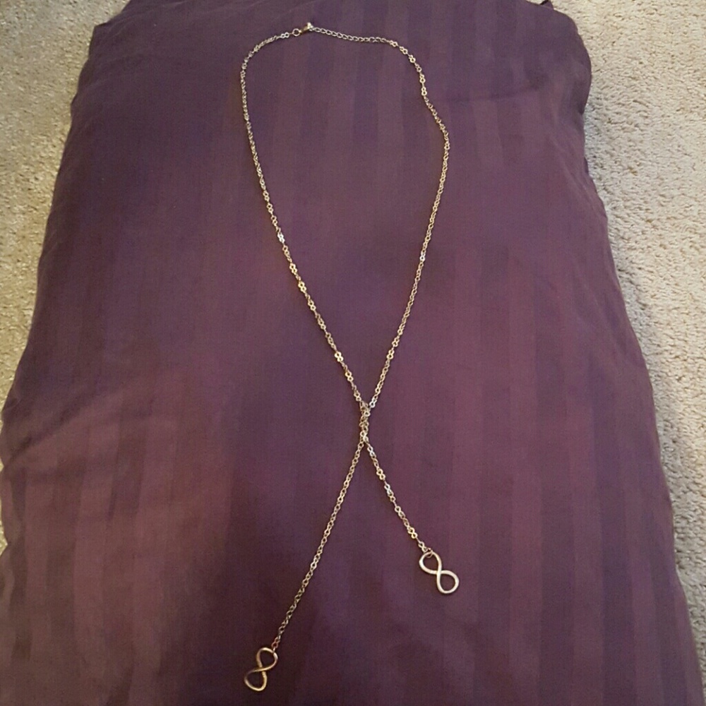 Gold long Infiniti necklace