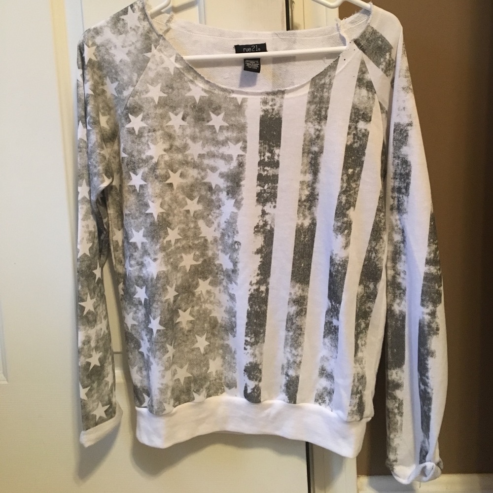 Rue 21 American Flag Sweatshirt