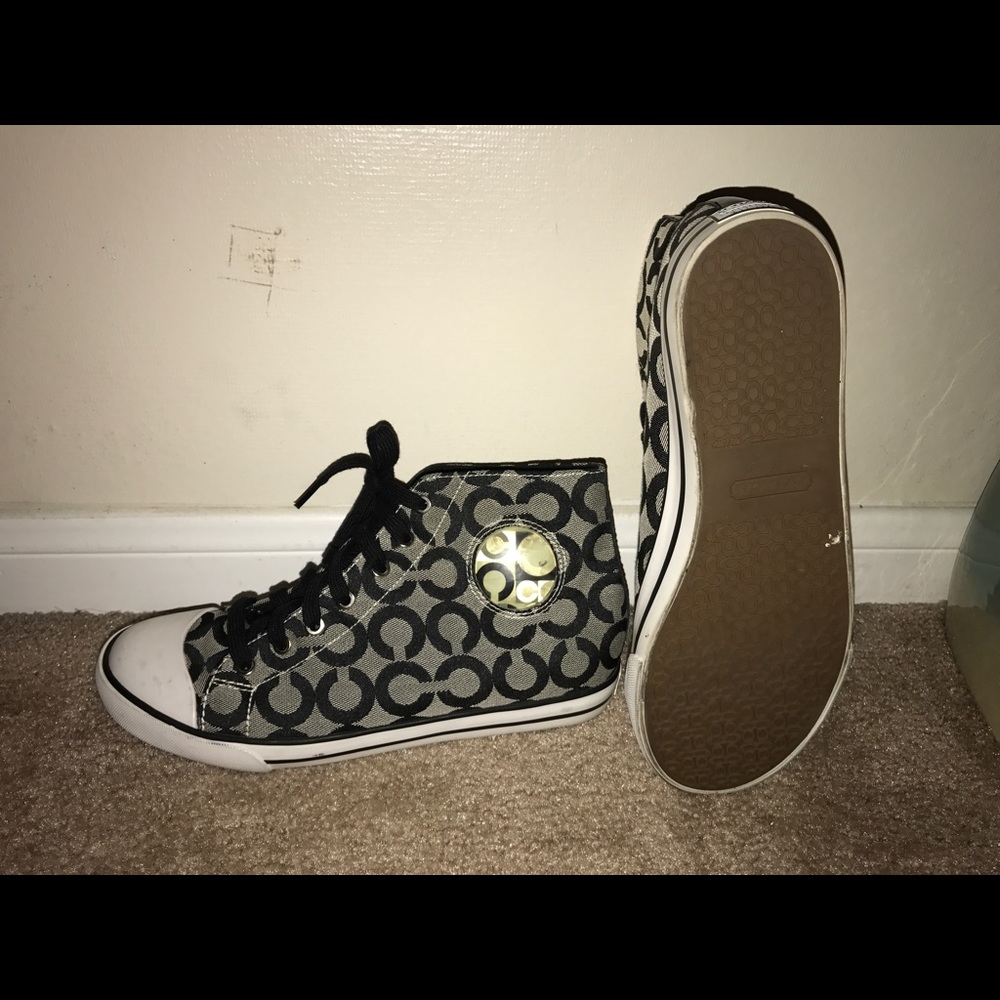 Coach canvas high top sneakers