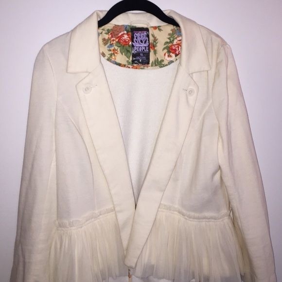 Free People Jackets & Blazers - Free People White Cotton Blazer