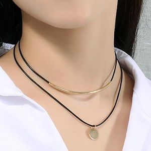 Gold Plated Coin Pendant Choker Necklace