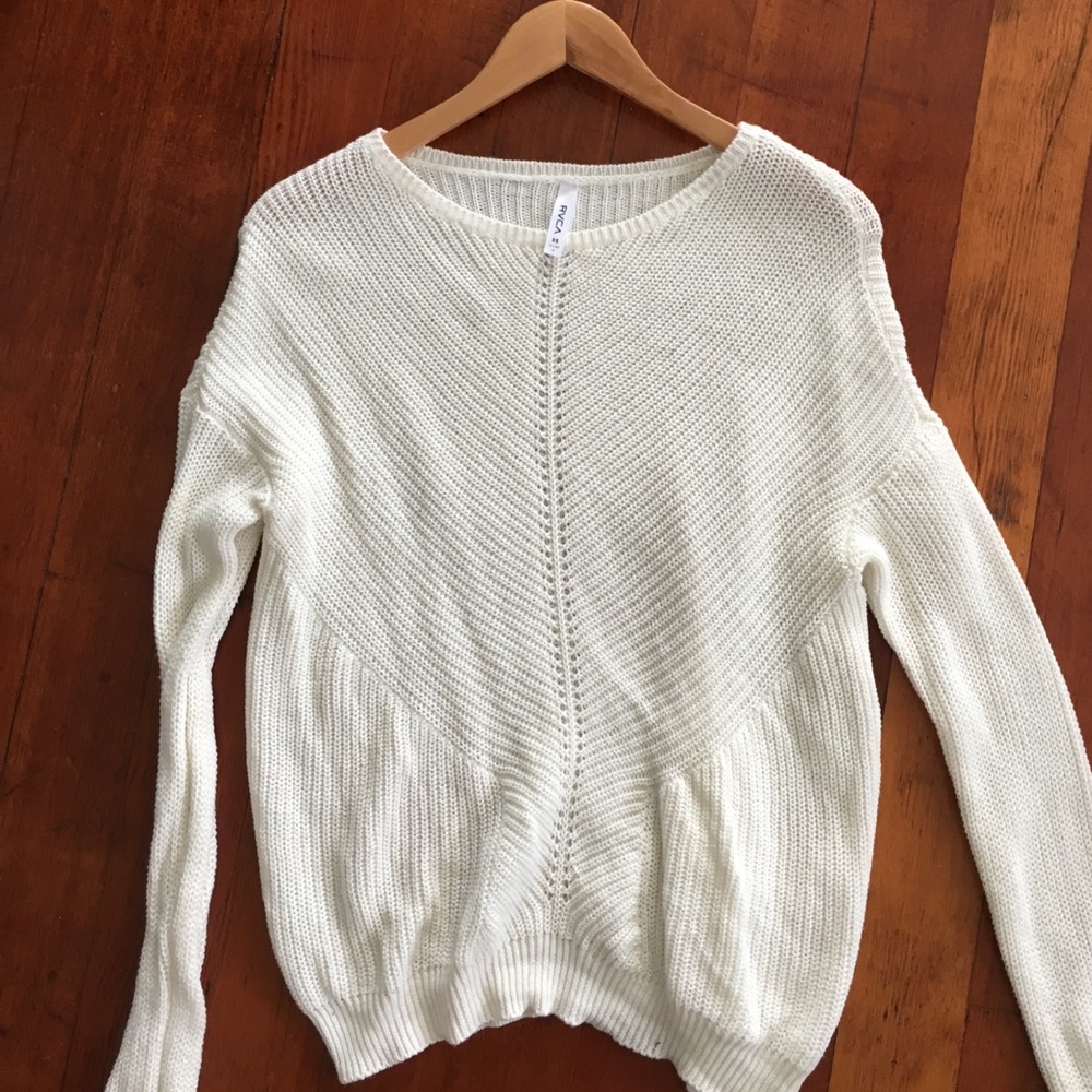 White knit sweater