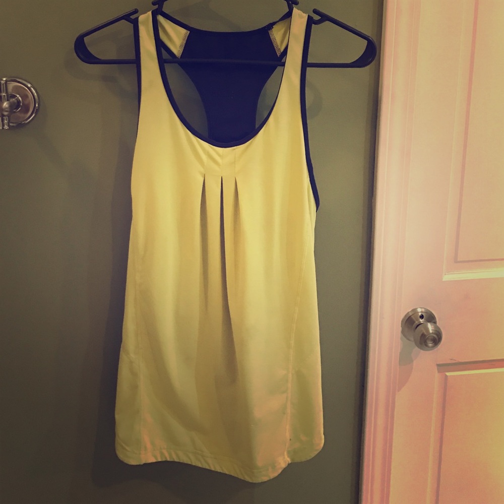 Neon yellow workout tank