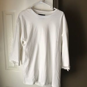 ¾ sleeve white T-Shirt