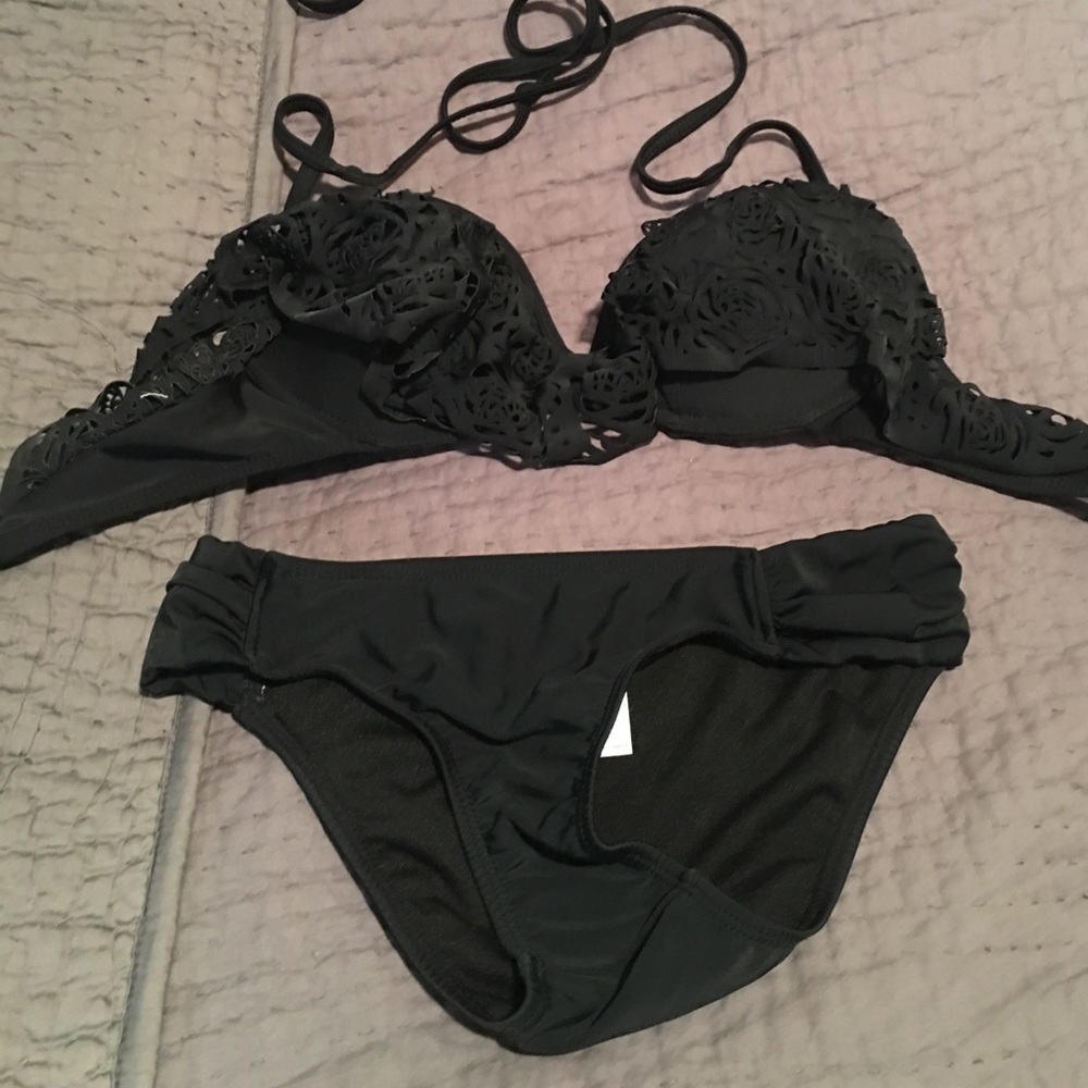 black rose swimming suit