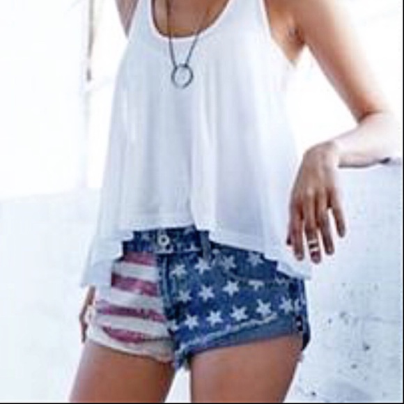 Bullhead Black Denim - 🎡SOLD🎈AMERICAN FLAG DENIM SHORTS