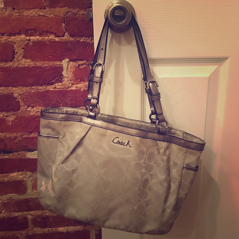 Silver Coach Bag