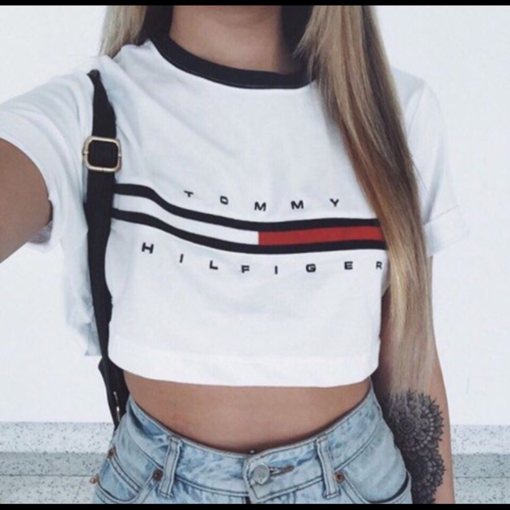 White Crop Top Tee