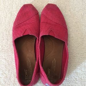 Pink Burlap Toms