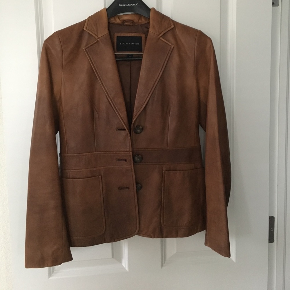 Banana Republic Leather blazer jacket