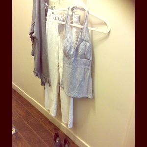 Grey Lace Halter top