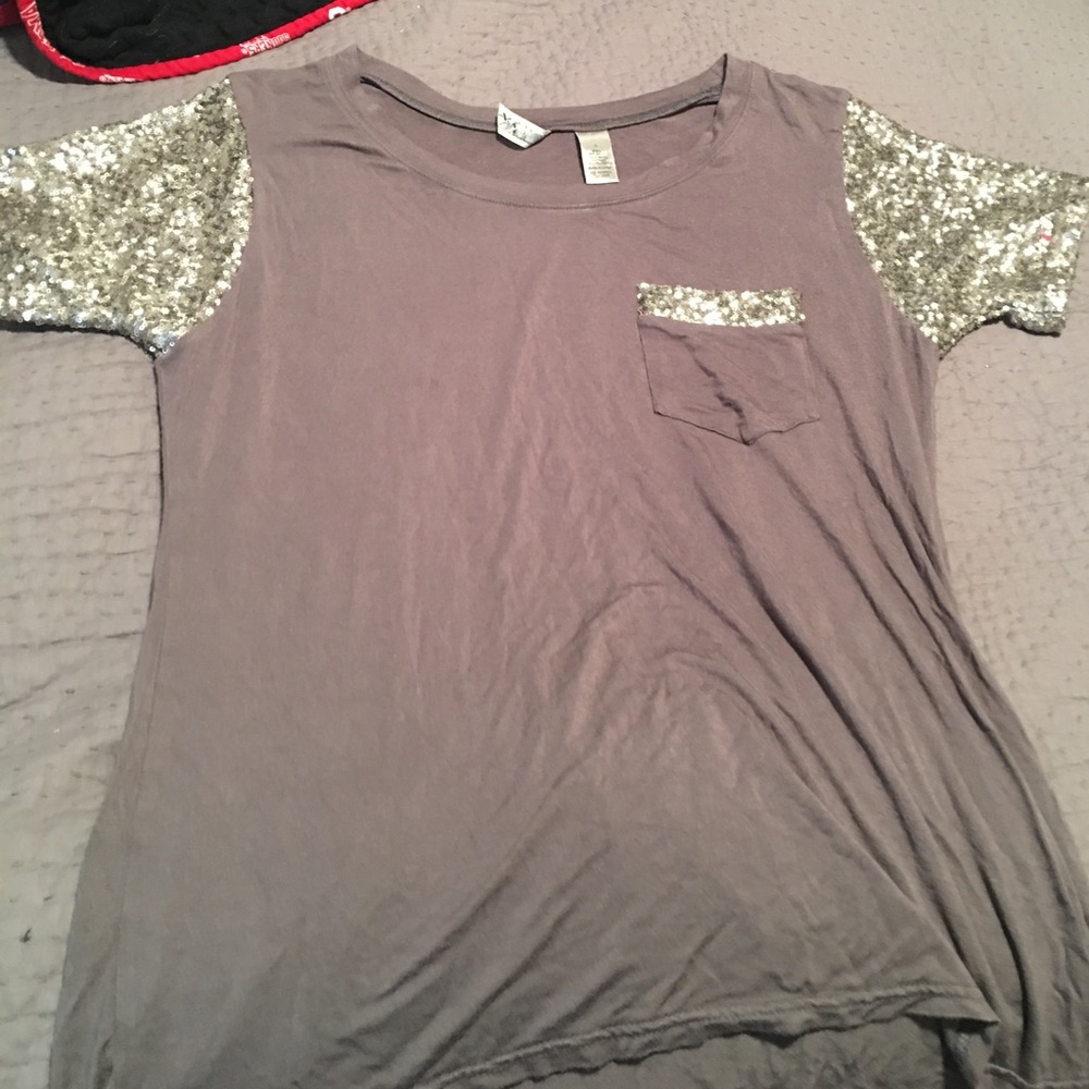 short sleeve sparkley sleeve