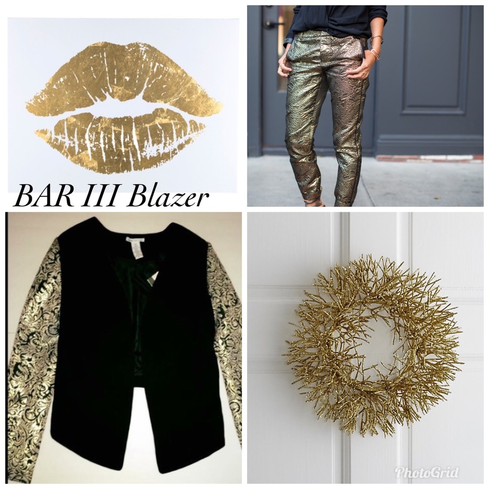 🌸HP🌸 Bar III FRONT ROW Blk/foil gold Blazer