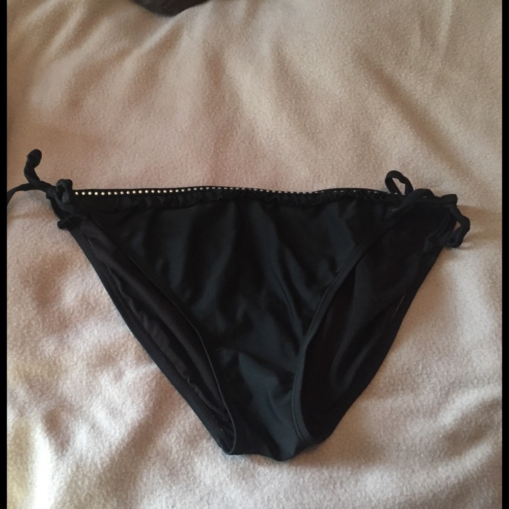 Side Tie Black Bikini Bottom
