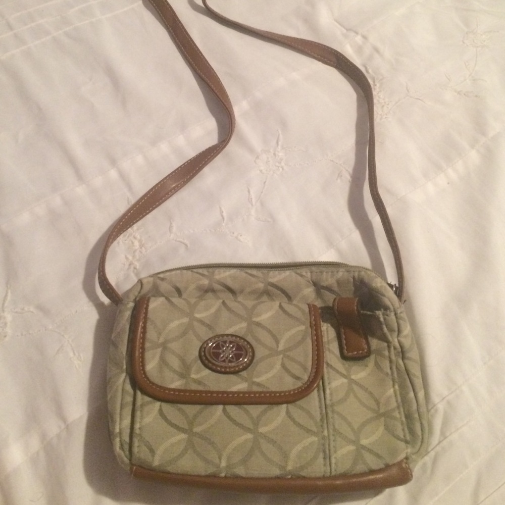 Olive green and brown purse