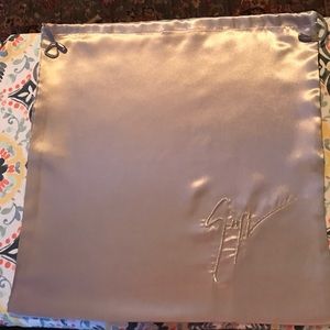 giuseppe zanotti silver silk bust cover